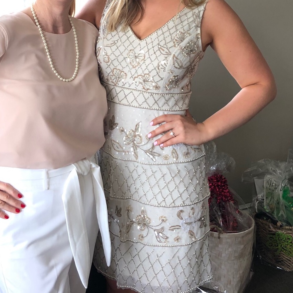 Adrianna Papell Beaded A Line Dress